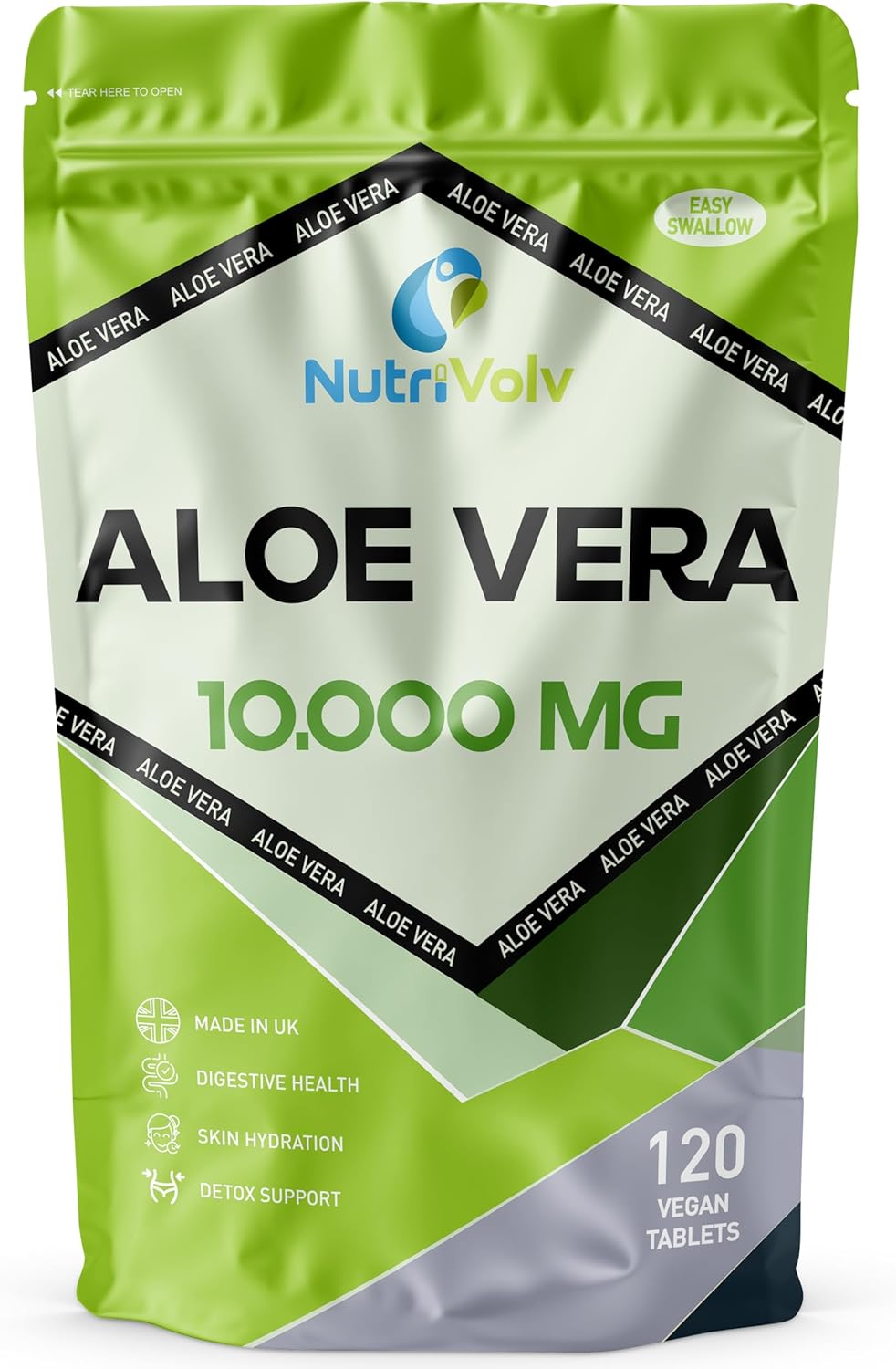 Aloe Vera 10,000Mg - 120 Tablets | Natural Skincare, Colon Cleanse & Digestion S