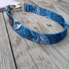 Paisley Blue Phone Wrist Strap / Phone Wristlet / Phone Lanyard / Made in Japan