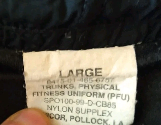 Vintage US Army Shorts Large Black Lined PT Lightweight Fitnes Running Training - Image 4 of 4