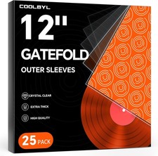 25ct Gatefold Vinyl Outer Sleeves - 12 Inch Record Protective Sleeves, Premium G