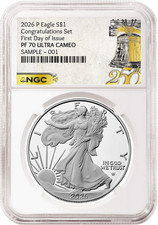 2026 P Congratulations Set Proof Silver Eagle Ngc Pf 70, Fdoi 250 Bell Presale