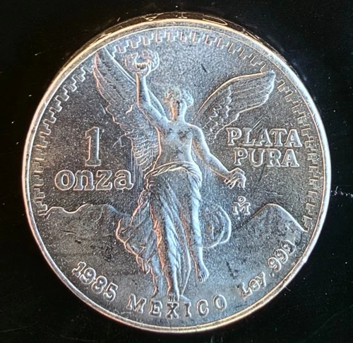 1985 Libertad Mexican Mint Onza Plata Pura Rare Bullion-0.999 Silver 1 Oz Coin
