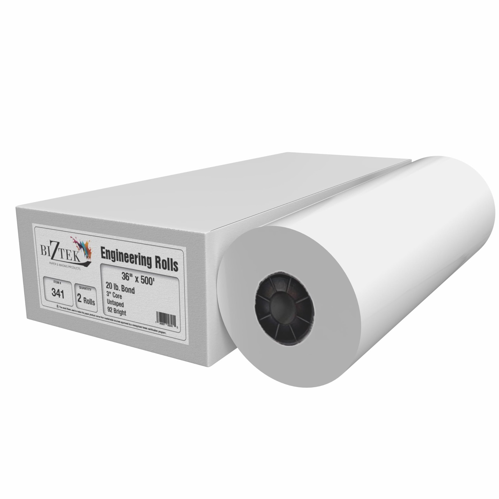 Wide Format Paper Bond Engineering Rolls (2 Rolls, 36 In x 500 Ft)