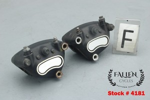 2007 Harley Street Glide Front Brake Caliper Set WRINKLE BLACK #4181