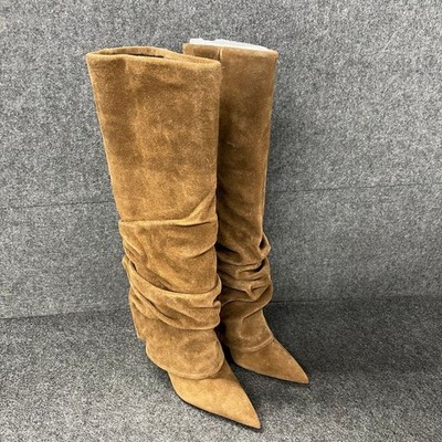 SCHUTZ Mikki Up Cloak Suede Boots Women's Size 6B BPecan Brown
