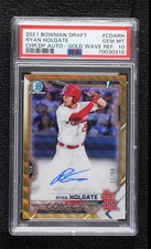 2021 Bowman Draft Gold Wave Refractor 11/50 Ryan Holgate PSA 10 GEM MT Auto 1o5e