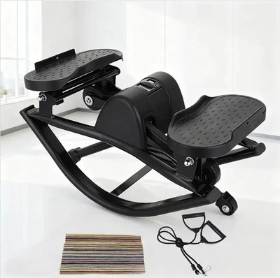 WIKONALK Lateral Rocking Stepper Machine LCD Leg Glute Abs Trainer Black - Image 1 of 4