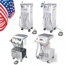 Portable Dental Mobile Delivery Unit System Air Compressor 4Hole Strong Suction