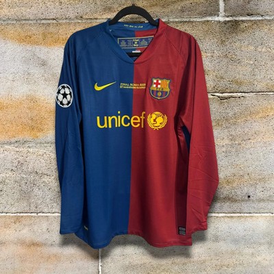 ウェア Barcelona Long Sleeve Game Shirt FC Barcelona 2008/09 Final Roma Champions League Long Sleeve