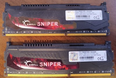 G.SKILL Sniper 16GB 2x8GB DDR3-1866 PC3-14900 F3-1866C9D-16GSR Desktop RAM