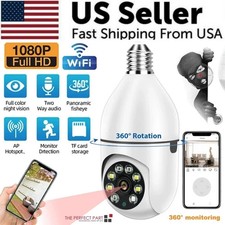 360  1080P IP E27 Light Bulb Camera Wi-Fi IR Night Smart Home Wireless Security