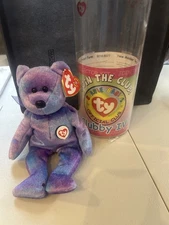 Ty Beanie Baby ~ CLUBBY IV Purple Bear from 2001 ~ RARE & RETIRED ~ PRISTINE