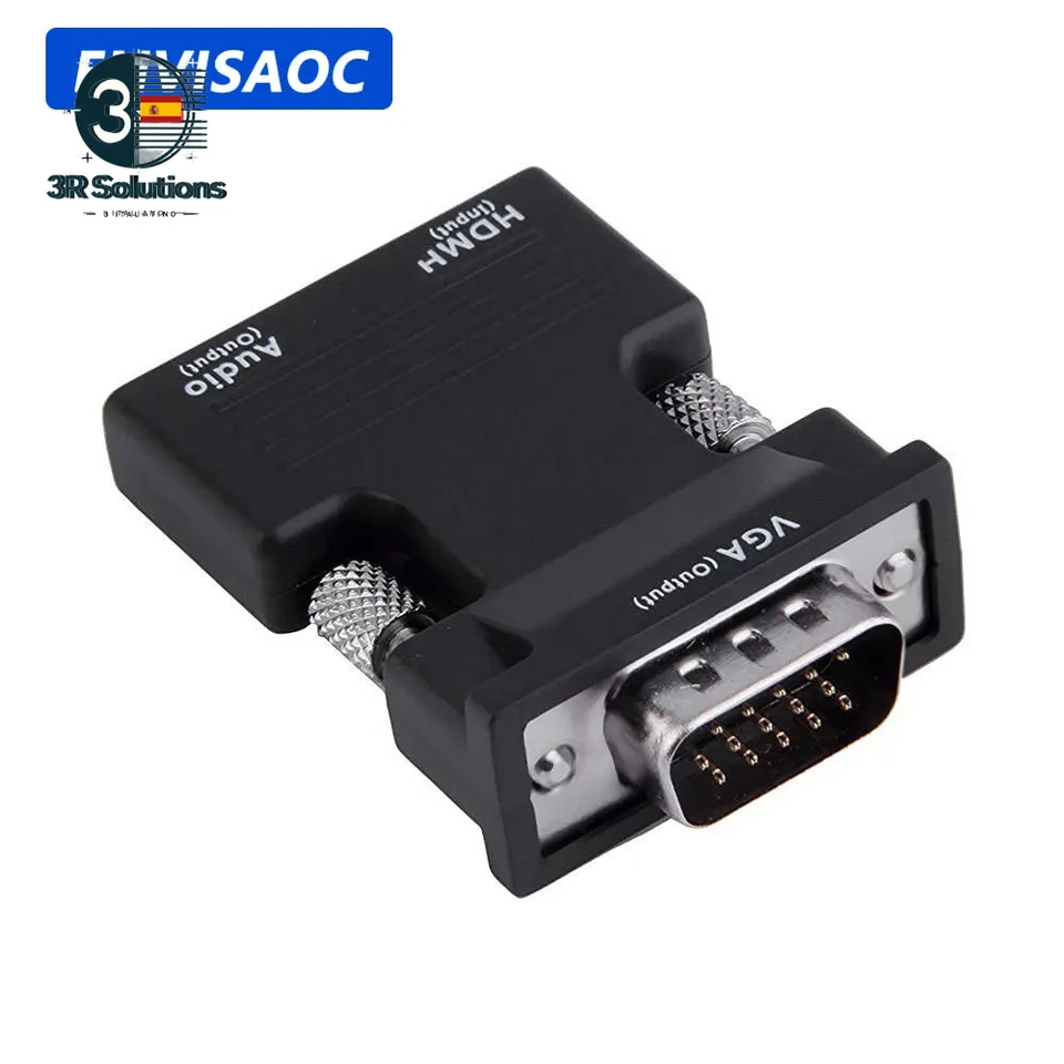 Adaptador HDMI a VGA 1080P Con Salida Audio Jack Convertidor - Imagen 2 de 4