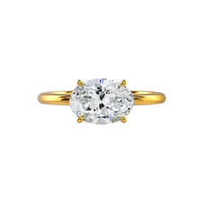 14k Yellow Gold 3 Ct Oval Cut Lab Created IGI Diamond Engagement Ring E F VS