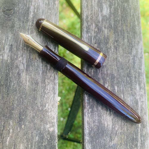1952 SIMPLO MONTBLANC 344G BURGUNDY 18K FLEX 50s EXPORT RARE TYPE VINTAGE PEN - 第 5/21 張圖片
