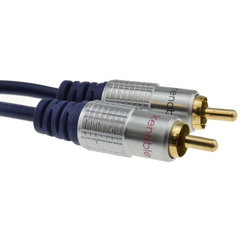 0.5m 50cm Ofc HQ 2 Rca Phono Tapones Protegido Audio Hi-Fi Mezclador Cable Oro - Imagen 7 de 16