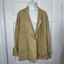 Yellow linen blazer women Size 8