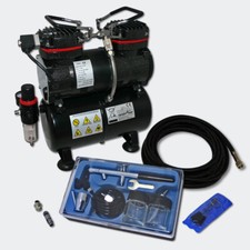 Einsteiger Airbrush Kompressor Set AS196 Airbrushpistole Drucktank 3 L Zubehör