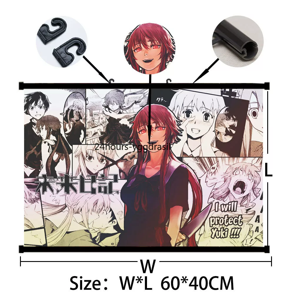 3755 Anime Future Diary Mirai Nikki Gasai Yuno wall Poster Scroll