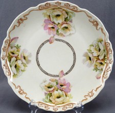Unger & Schilde Pink & White Poppies Old Ivory Style Charger Circa 1909 - 1916