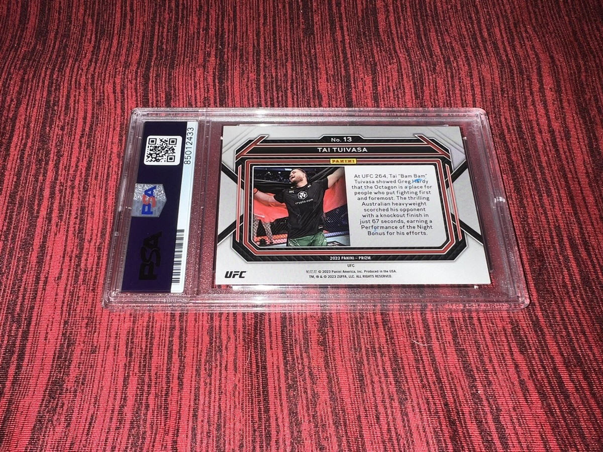 Tai Tuivasa Signed 2023 Panini Prizm UFC Trading Card PSA/DNA