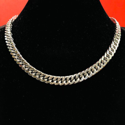 Unisex DJ Punk Rock Chunky Necklace 18'' Thick Stainless Steel Cuban Miami Chain