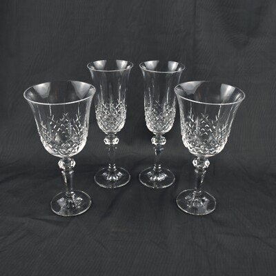 Bohemia Crystal-Crystalex MARQUIS Water Goblets & Fluted Champagnes, 2 of Each