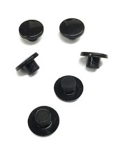 6 Piano Cabinet Rubber Buttons/Bumpers, Black, 12mm diameter, 2mm tall