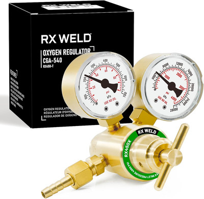 Oxygen Regulator Welding Gas Gauges CGA 540 Inlet Oxy for V-Style Torch Cutting 