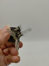 Handmade Hand blown Glass Rooster Figurine 3" Tall Smoky Glass