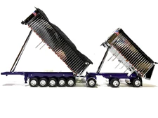 DCP FIRST GEAR 1/64 SCALE  PURPLE/CHROME EAST GENESIS II DUMP TRAILERS