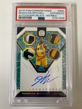 2018-19 Donovan Mitchell Cornerstones Marble Quad 3 CLR Patch Auto #4/5 PSA