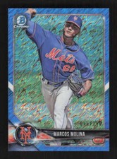 Marcos Molina 2018 Bowman Chrome Prospects Blue Shimmer Refractor #/150 #BCP35