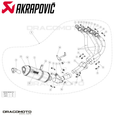 KAWASAKI Z 1000 / SX 2014-2020 Full exhaust AKRAPOVIC Carbon RC S
