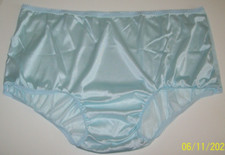 SEAMLESS Light Blue NYLON TRICOT PANTY 40 DENIER Waistband Stretch 48-62" 4X