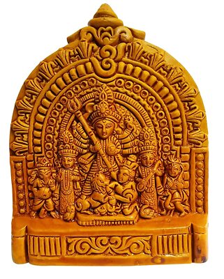 Göttin Durga Ji Terrakotta Wandhängende Idol Statue Schmuckstück 14 X 11 X 2 Cm