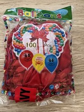 100 Red Latex Balloons Mix of 50 12" balloons and 50 5" balloons NEW