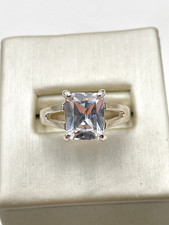 STERLING SILVER 925 WHITE GEMSTONE 2.5mm BAND SIZE 8.75 RING 5.4g