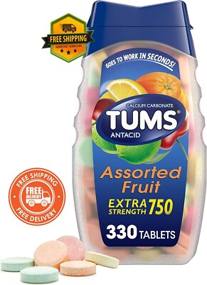 TUMS Extra Strength Chewable Antacid Tablets for Heartburn Relief 330 Count