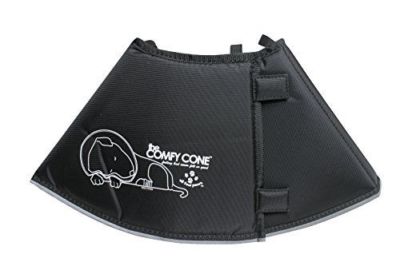 Comfy Cone Medium 20 cm Pet E-Collar Water Resistant For Dogs & Cats Black