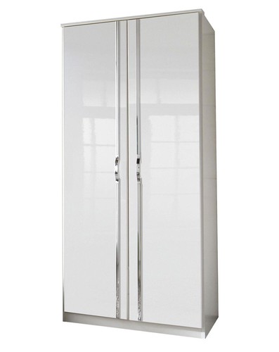 Wardrobe Trio Hinged Door Wardrobe 90x58x197cm White High Gloss