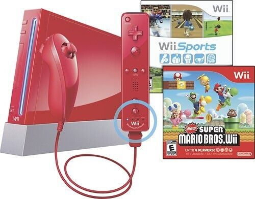 lof verdund Higgins Nintendo Wii System Console Red Limited Edition Set New Super Mario Wii  Sports 45496342401 | eBay