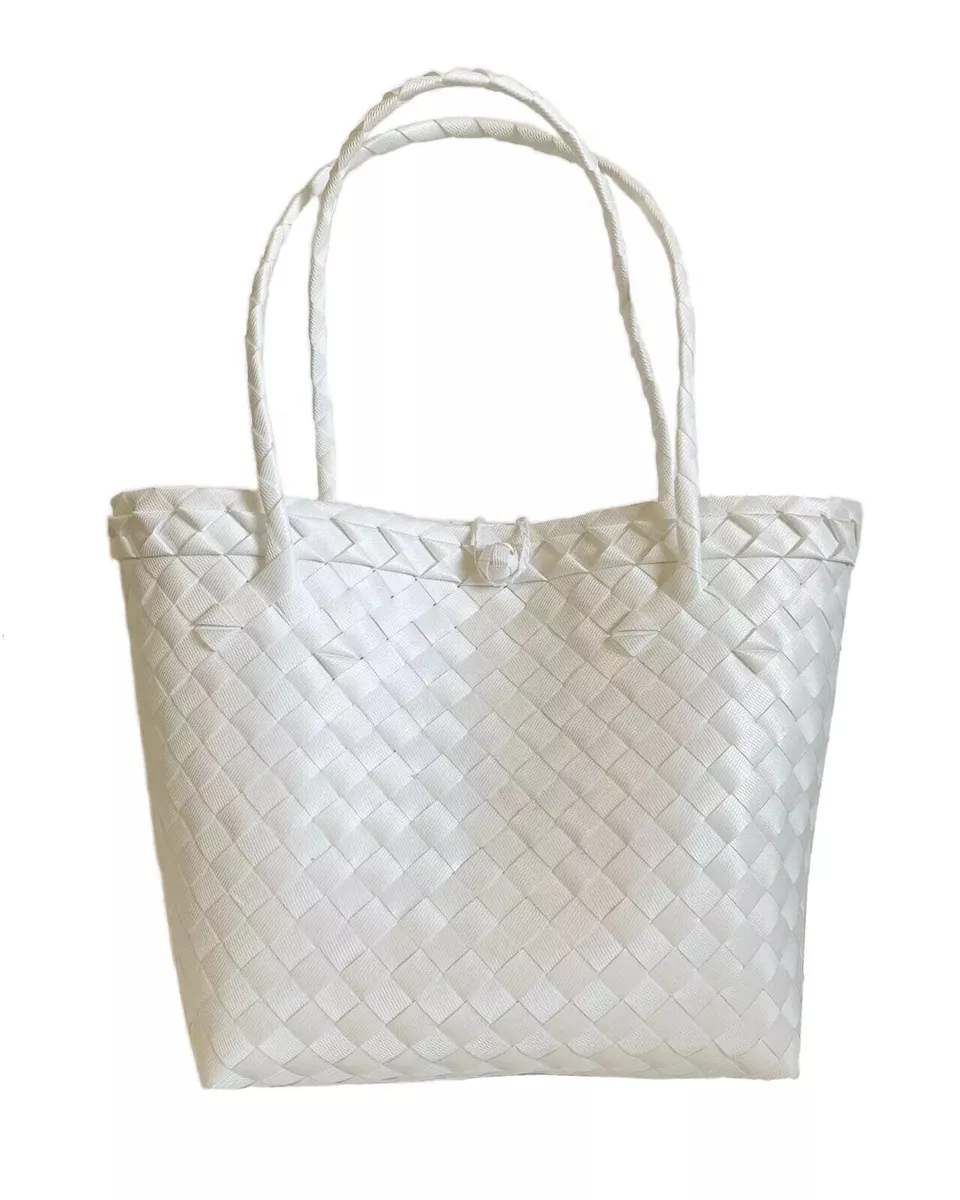 White 2024 woven handbag