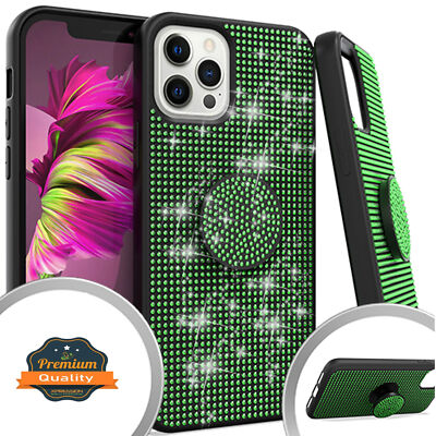 For Apple iPhone 13 /Pro Max Mini Glitter Sparkle Bling Hybrid Stand Case Cover