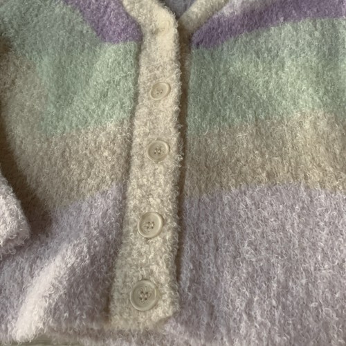 Divided Brand Womens XS Fluffy Sweater Cream Lavender Green - Bild 2 von 7