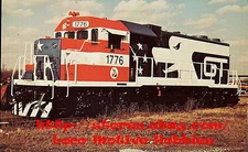 LMH Postcard  GRAND TRUNK WESTERN  Bicentennial Spirit '76 EMD GP38  GT GTW 1776