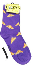 Ladies Purple PIZZA Socks Cozy Fun Food Gift for Pizza Lover Teenager Women Sock