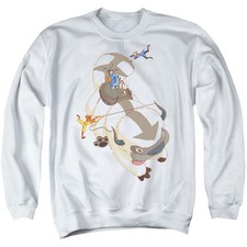 Avatar The Last Airbender Hang On Appa Mens Crewneck Sweatshirt White