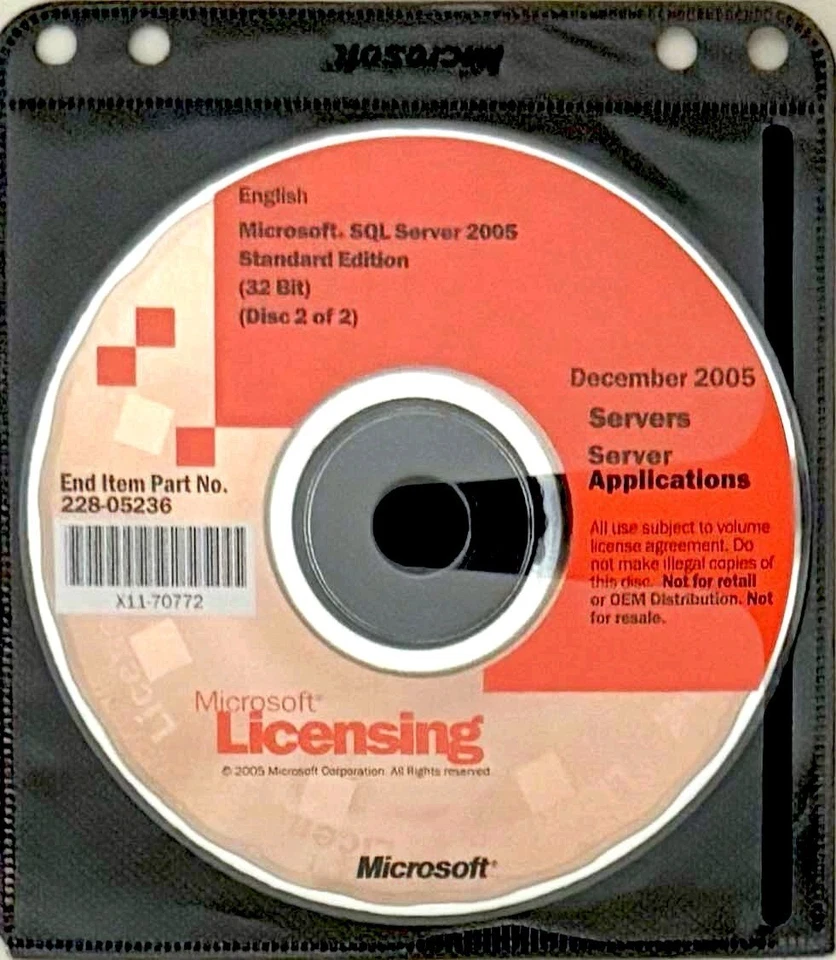 Microsoft Licensing SQL Server 2005 Standard Edition Set • 32-bit • #228-05236 - Image 4 of 4