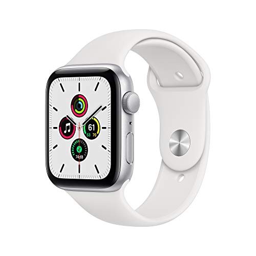 Apple Watch SE GPS 44mm Silver Aluminum White Band MYDQ2LLA